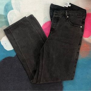 Princess Polly Washed Black Asymmetric Jeans